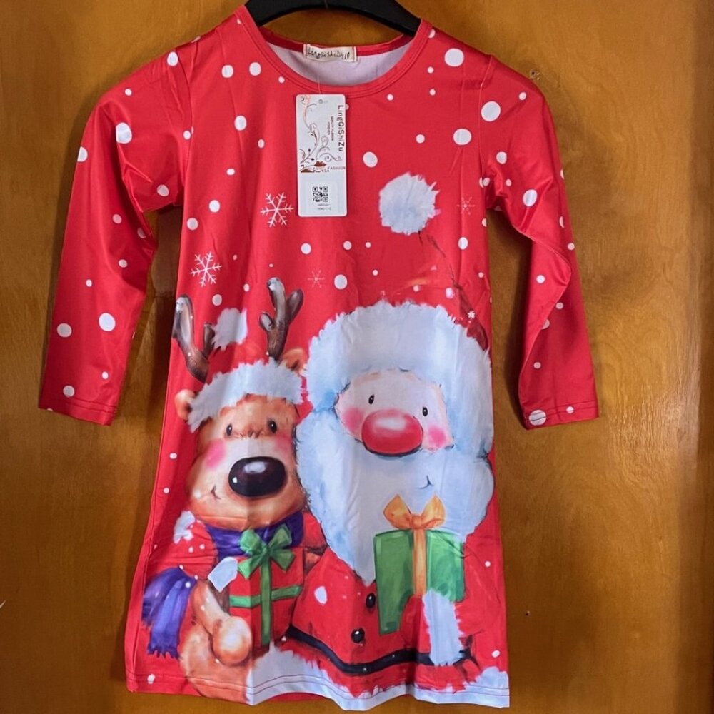 Toddler reindeer and Santa casual dress